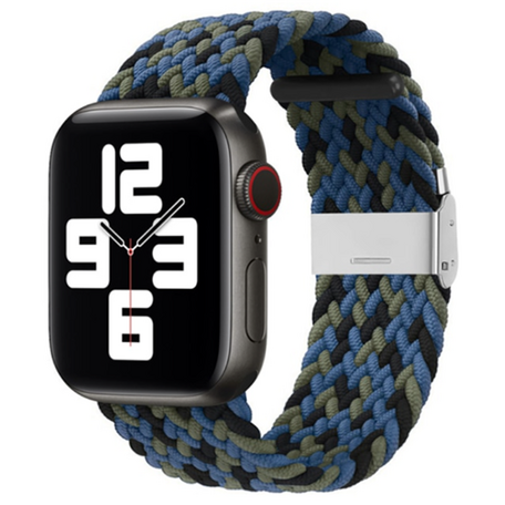 Braided nylon bandje - Multicolor Dark - Geschikt voor Apple Watch 38mm / 40mm / 41mm