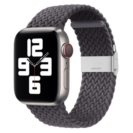 Braided nylon bandje - Grijs - Geschikt voor Apple Watch 38mm / 40mm / 41mm