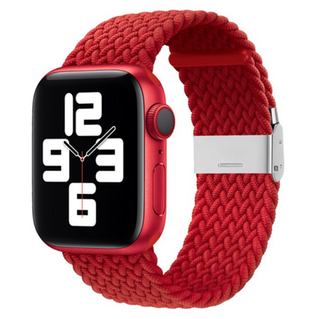 Braided nylon bandje - Rood - Geschikt voor Apple Watch 38mm / 40mm / 41mm