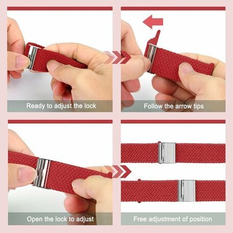 Braided nylon bandje - Rood - Geschikt voor Apple Watch 38mm / 40mm / 41mm