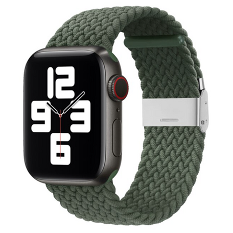 Braided nylon bandje - Groen - Geschikt voor Apple Watch 38mm / 40mm / 41mm