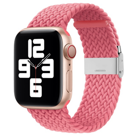 Braided nylon bandje - Roze - Geschikt voor Apple Watch 38mm / 40mm / 41mm