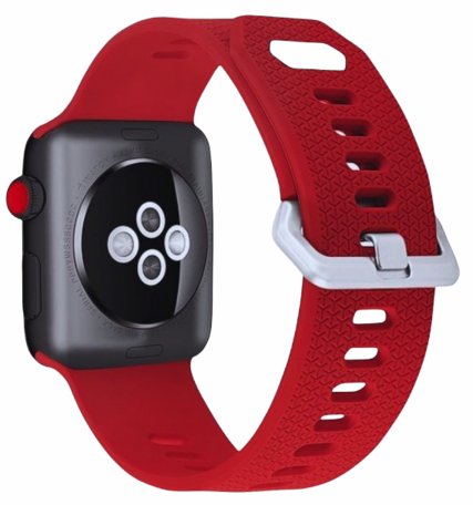 Siliconen bandje met motief - Rood - Geschikt voor Apple Watch 38mm / 40mm / 41mm