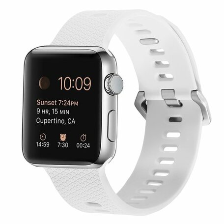 Siliconen bandje met motief - Wit - Geschikt voor Apple Watch 38mm / 40mm / 41mm