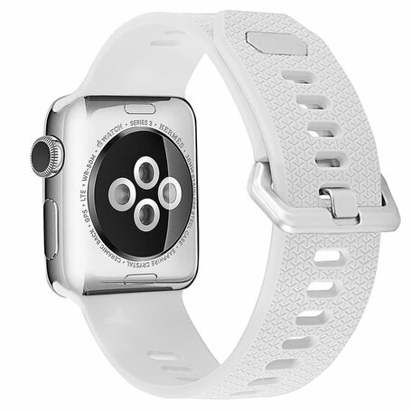 Siliconen bandje met motief - Wit - Geschikt voor Apple Watch 38mm / 40mm / 41mm