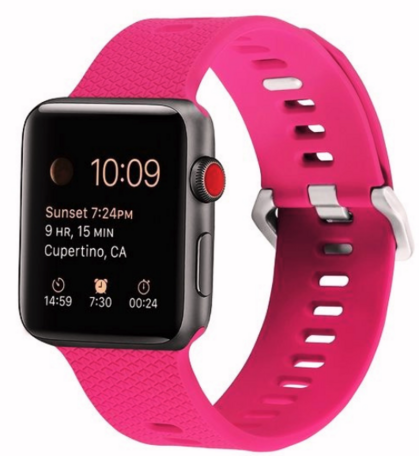 Siliconen bandje met motief - Roze - Geschikt voor Apple Watch 38mm / 40mm / 41mm