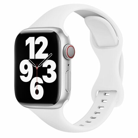 Sportbandje Slim Fit - Wit - Geschikt voor Apple Watch 38mm / 40mm / 41mm