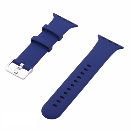 Rubberen sportbandje met gesp - Donkerblauw - Geschikt voor Apple Watch 38mm / 40mm / 41mm