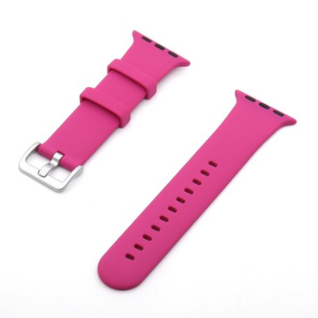 Rubberen sportbandje met gesp - Roze - Geschikt voor Apple Watch 38mm / 40mm / 41mm