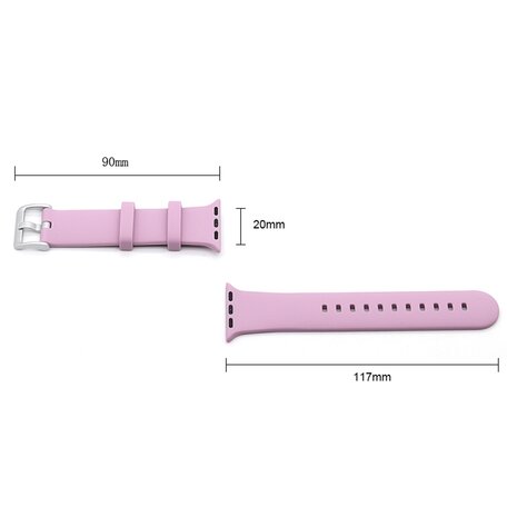 Rubberen sportbandje met gesp - Roze - Geschikt voor Apple Watch 38mm / 40mm / 41mm