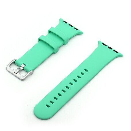 Rubberen sportbandje met gesp - Mint groen - Geschikt voor Apple Watch 38mm / 40mm / 41mm