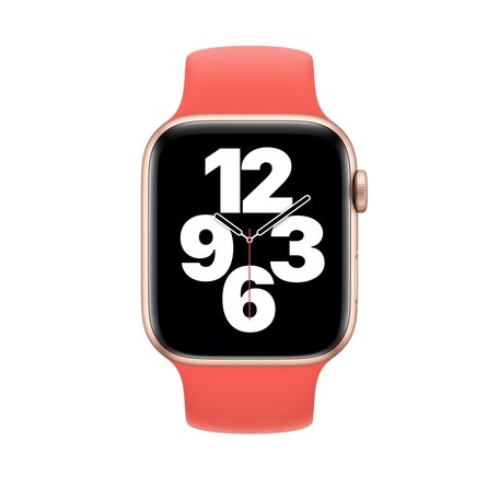 Solo Loop Link serie bandje - Maat: L - Koraalrood - Geschikt voor Apple Watch 38mm / 40mm / 41mm