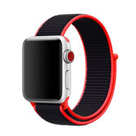 Sport Loop nylon bandje - Magenta / zwart - Geschikt voor Apple Watch 38mm / 40mm / 41mm