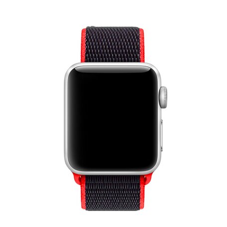 Sport Loop nylon bandje - Magenta / zwart - Geschikt voor Apple Watch 38mm / 40mm / 41mm