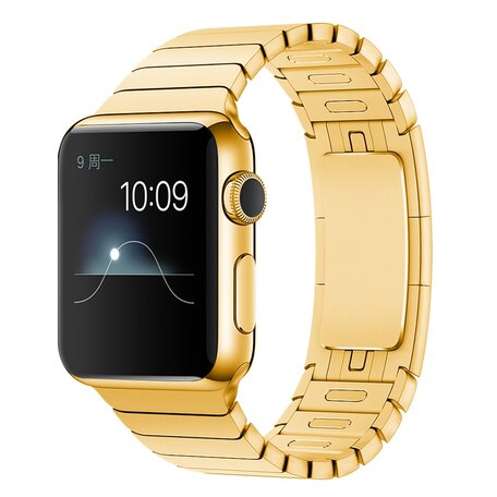 Schakelarmband Stainless Steel bandje - Goud - Geschikt voor Apple Watch 38mm / 40mm / 41mm