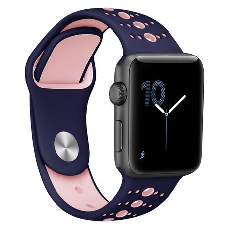 Sportbandje combi-kleuren - Paars + roze - Geschikt voor Apple Watch 38mm / 40mm / 41mm
