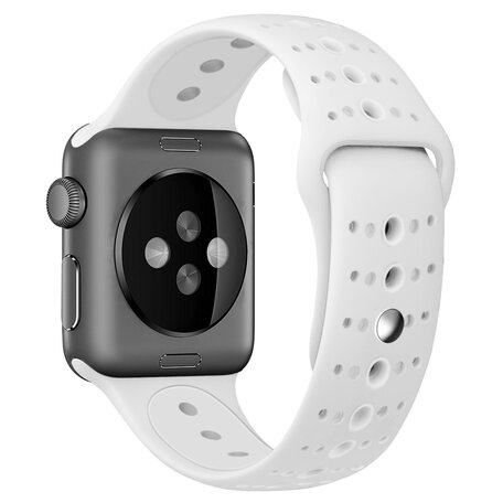 Sportbandje combi-kleuren - Wit - Geschikt voor Apple Watch 38mm / 40mm / 41mm