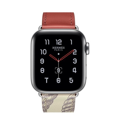 Leren bandje met print - Rood - Geschikt voor Apple Watch 38mm / 40mm / 41mm