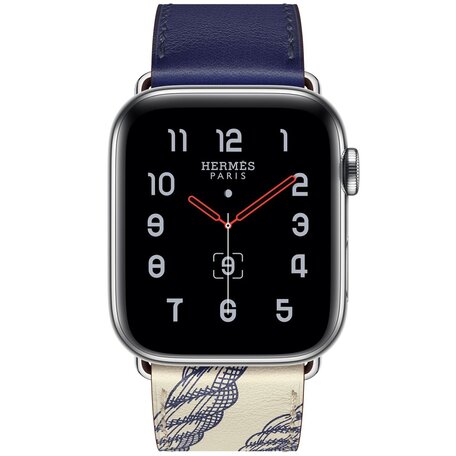 Leren bandje met print - Blauw - Geschikt voor Apple Watch 38mm / 40mm / 41mm