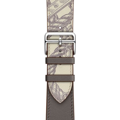 Leren bandje met print - Bruin - Geschikt voor Apple Watch 38mm / 40mm / 41mm