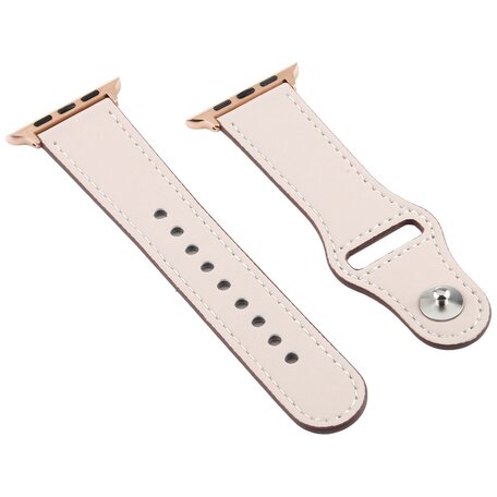 Leren bandje - Taupe - Geschikt voor Apple Watch 38mm / 40mm / 41mm