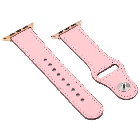 Leren bandje - Roze - Geschikt voor Apple Watch 38mm / 40mm / 41mm