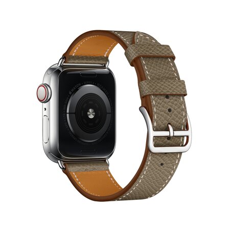 Lederen bandje - Grijs - Geschikt voor Apple Watch 38mm / 40mm / 41mm