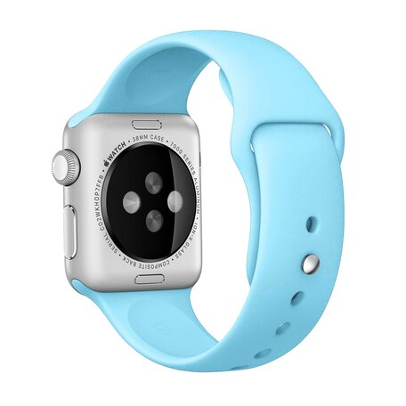 Rubberen sportbandje - Baby blauw - Geschikt voor Apple Watch 38mm / 40mm / 41mm