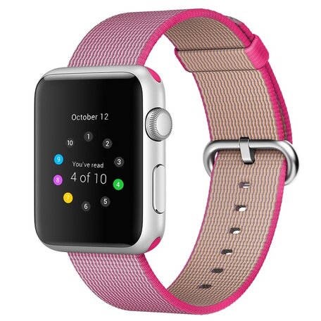 Nylon bandje - Roze - Geschikt voor Apple Watch 38mm / 40mm / 41mm