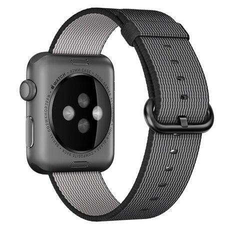 Nylon bandje - Zwart - Geschikt voor Apple Watch 38mm / 40mm / 41mm