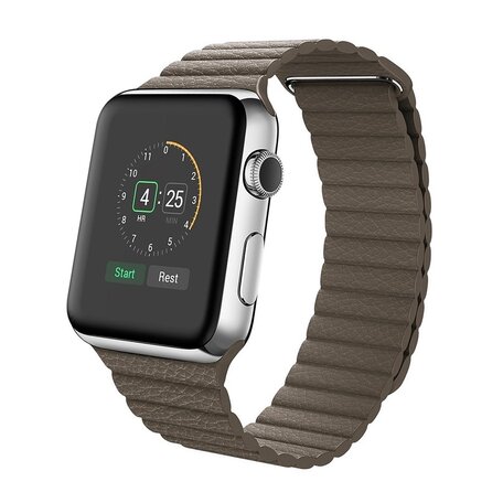 PU Leather Loop bandje - Bruin - Geschikt voor Apple Watch 38mm / 40mm / 41mm