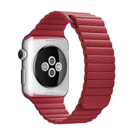 PU Leather Loop bandje - Rood - Geschikt voor Apple Watch 38mm / 40mm / 41mm