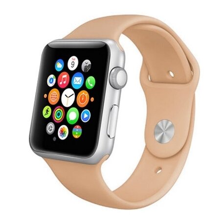 Rubberen sportbandje - Beige - Geschikt voor Apple Watch 38mm / 40mm / 41mm