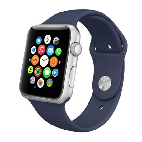 Rubberen sportbandje - Donker blauw - Geschikt voor Apple Watch 38mm / 40mm / 41mm