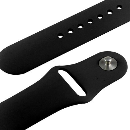 Rubberen sportbandje - Zwart - Geschikt voor Apple Watch 38mm / 40mm / 41mm