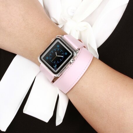 Kakapi Double Strap bandje - Roze - Geschikt voor Apple watch 38mm / 40mm / 41mm