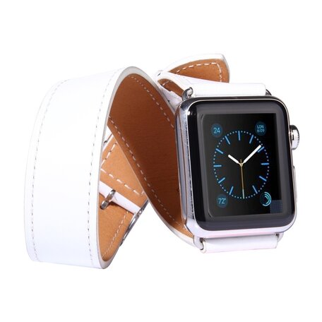 Kakapi Double Strap bandje - Wit - Geschikt voor Apple watch 38mm / 40mm / 41mm