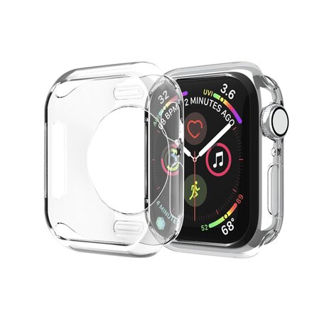 Siliconen case 44mm - Transparant - Geschikt voor Apple Watch 44mm