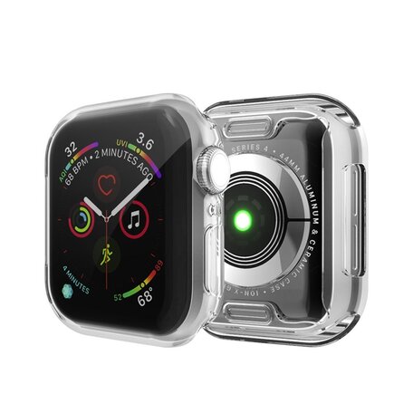 Siliconen case (volledig beschermd) 44mm - Transparant - Geschikt voor Apple watch 44mm