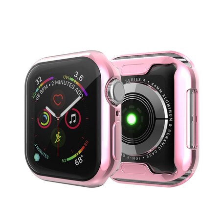 Siliconen case (volledig beschermd) 44mm - Roze - Geschikt voor Apple watch 44mm