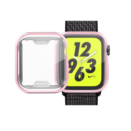 Siliconen case (volledig beschermd) 44mm - Roze - Geschikt voor Apple watch 44mm