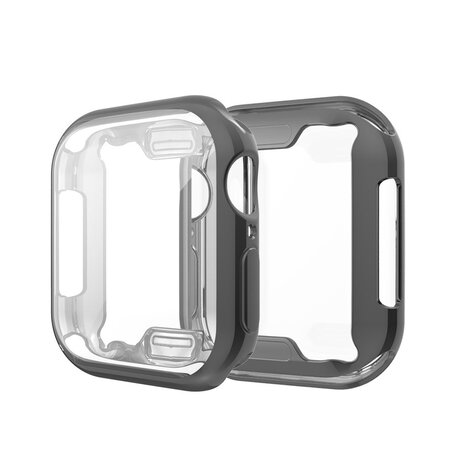 Siliconen case (volledig beschermd) 44mm - Zwart - Geschikt voor Apple watch 44mm