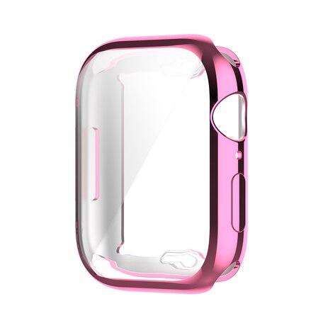 Siliconen case (volledig beschermd) 45mm - Roze - Geschikt voor Apple watch 45mm