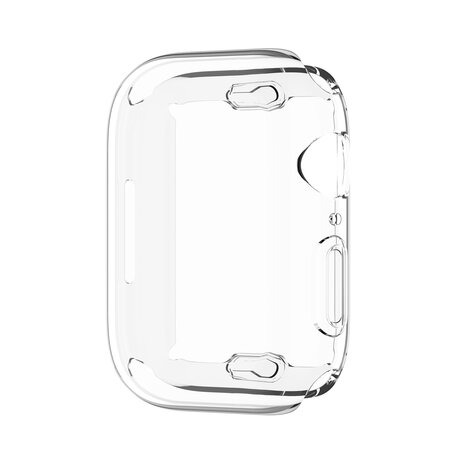 Siliconen case (volledig beschermd) 45mm - Transparant - Geschikt voor Apple watch 45mm