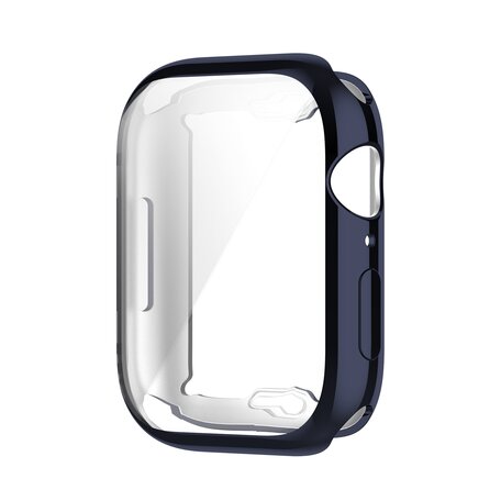 Siliconen case (volledig beschermd) 45mm - Donkerblauw - Geschikt voor Apple watch 45mm