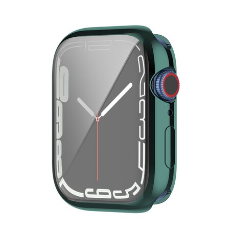 Siliconen case (volledig beschermd) 45mm - Groen - Geschikt voor Apple watch 45mm