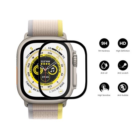 Screen protector Ultra Apple Watch - Full cover - Geschikt voor Apple watch 49mm