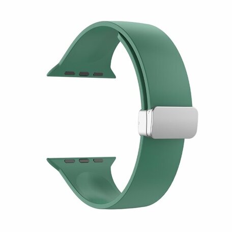 Siliconen bandje - Folding Buckle - Groen - Geschikt voor Apple Watch 42mm / 44mm / 45mm / 49mm