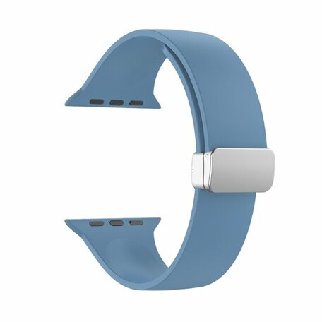 Siliconen bandje - Folding Buckle - Blauw - Geschikt voor Apple Watch 42mm / 44mm / 45mm / 49mm
