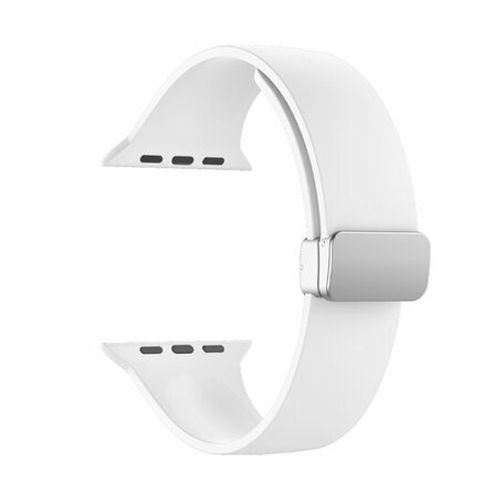 Siliconen bandje - Folding Buckle - Wit - Geschikt voor Apple Watch 42mm / 44mm / 45mm / 49mm